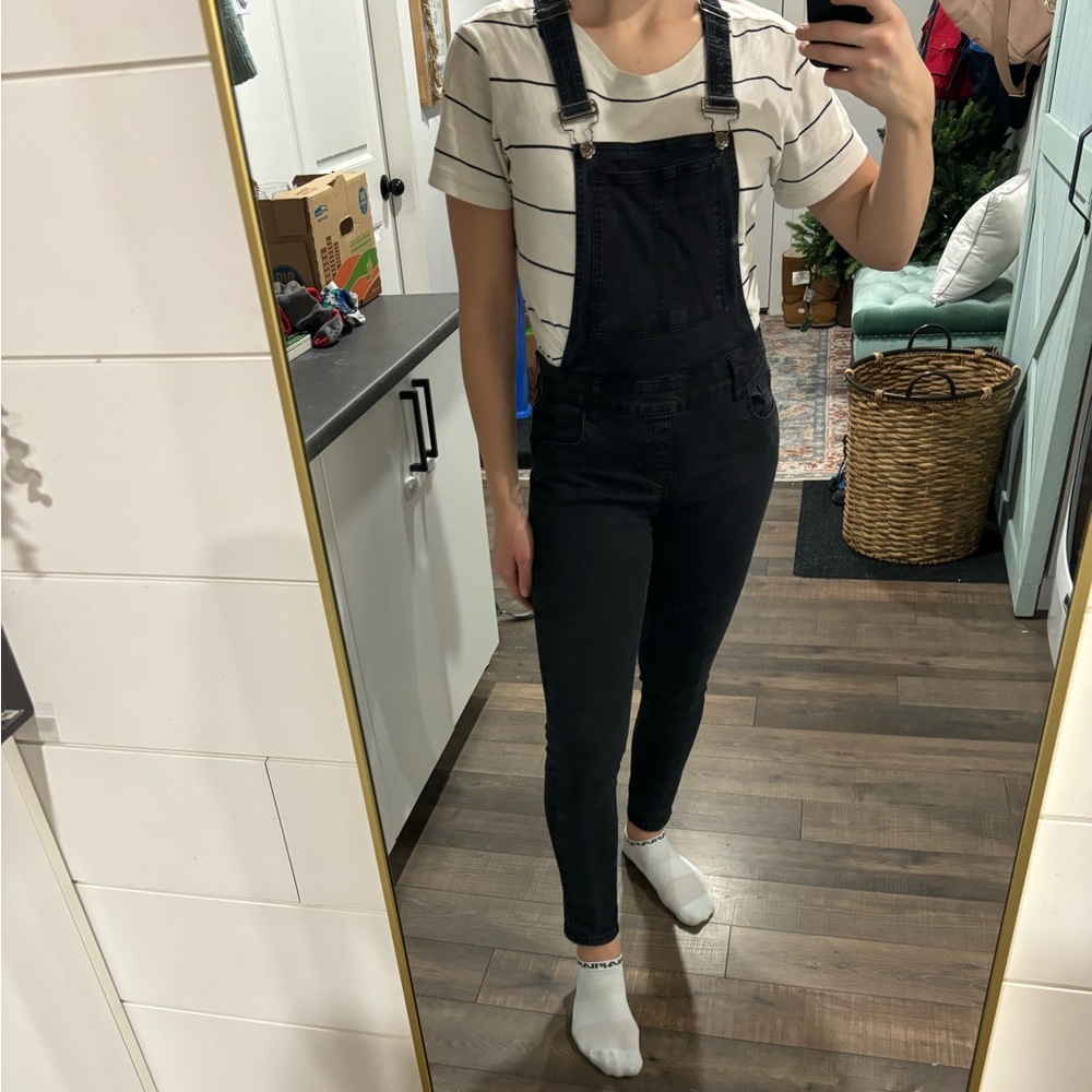 Black full length overalls